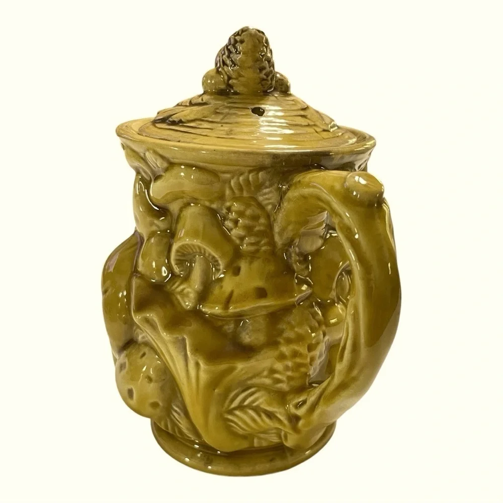 VTG Japanese Yellow Ceramic Mushroom Tea Pot
